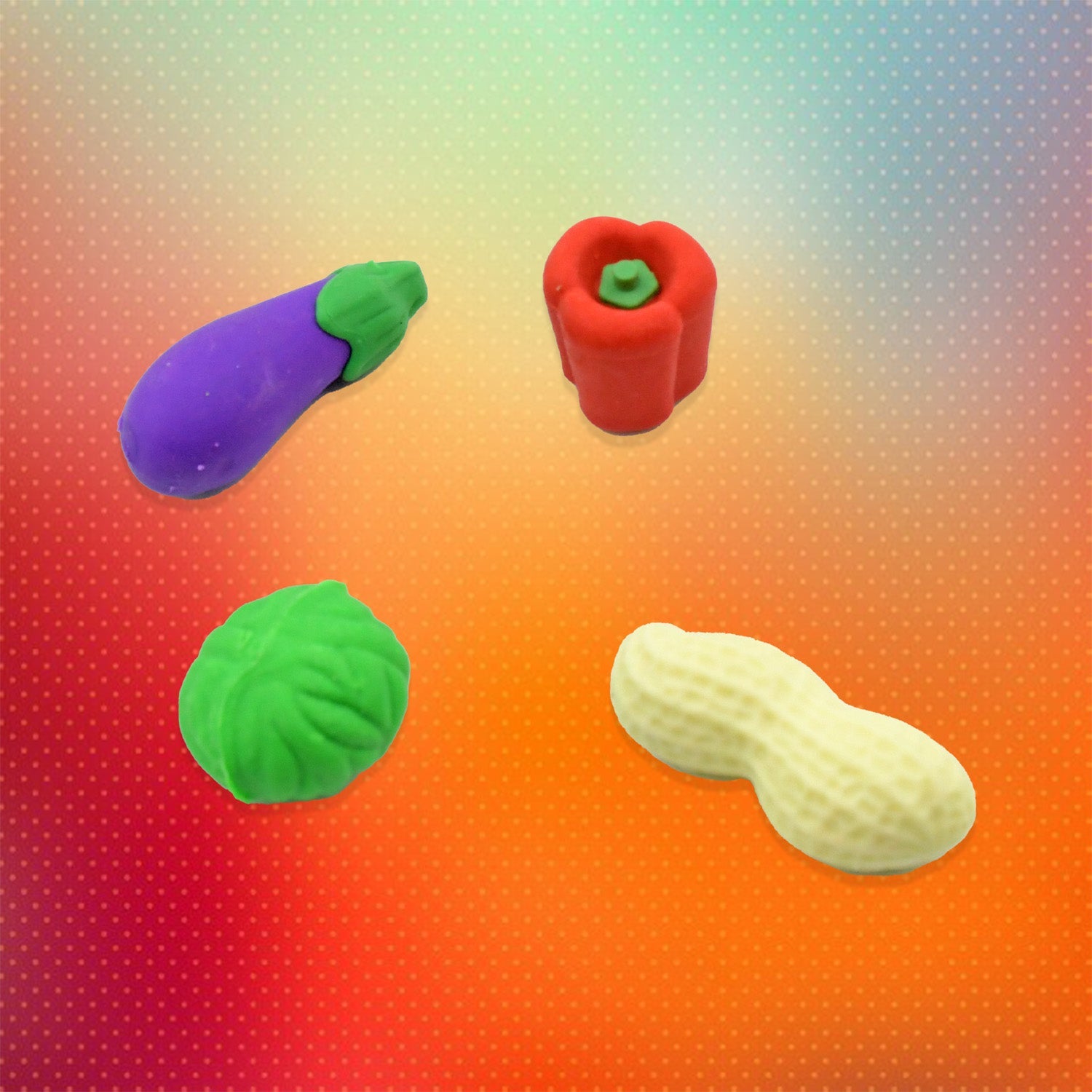 Mini Cute Vegetables and Fruits Erasers or Pencil Rubbers for Kids, 1 Set Fancy & Stylish Colorful Erasers for Children, Eraser Set for Return Gift, Birthday Party, School Prize,3D Erasers  (4 pc Set) Eshaan Traders