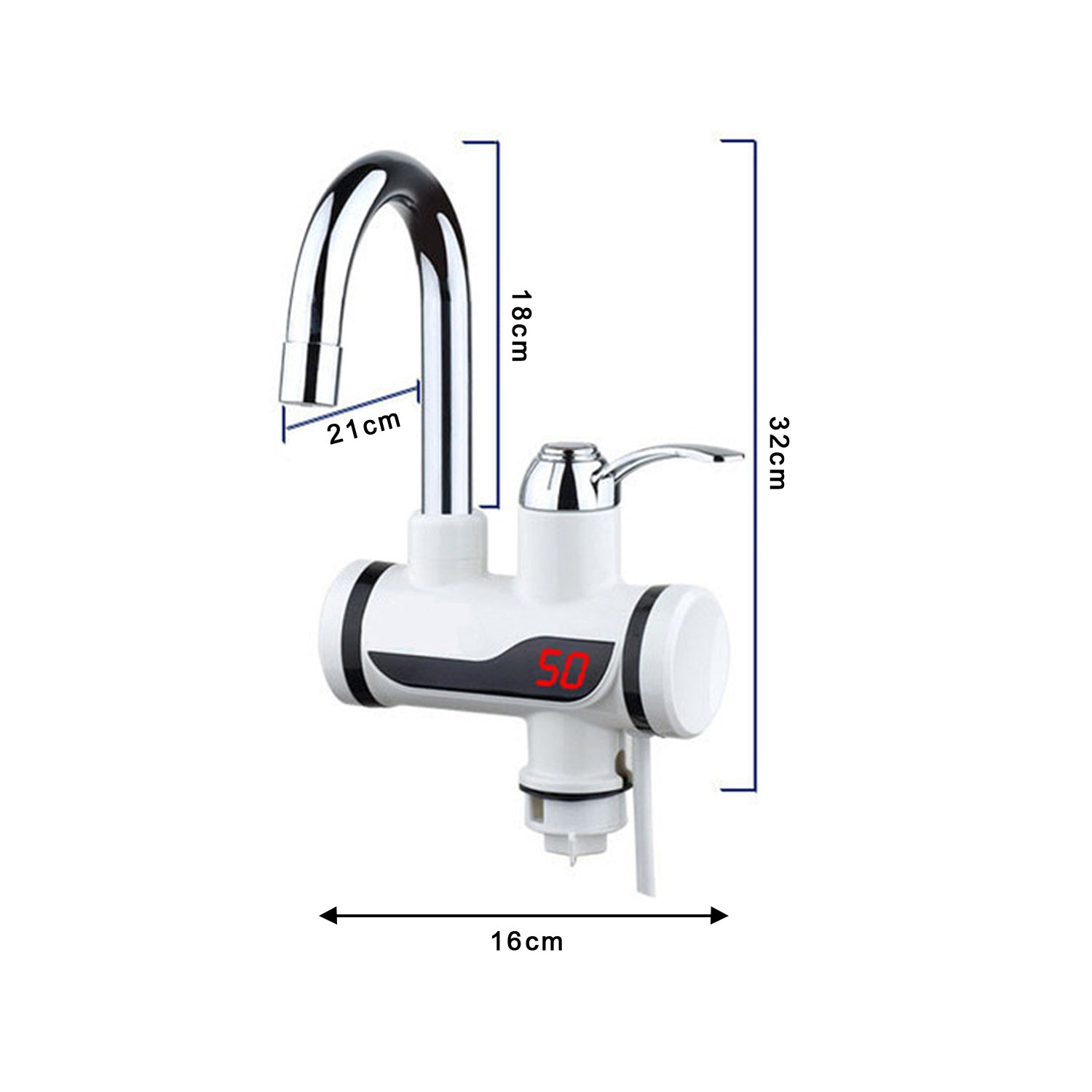 1684A Stainless Steel LED Digital Display Instant Heating Electric Water Heater Faucet Tap, Geyser DeoDap