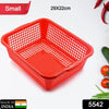 5542 Plastic 1 Pc Kitchen Small Size Dish Rack Drainer Vegetables and Fruits Washing Basket Dish Rack Multipurpose Organizers (29x22CM Mix Color) Eshaan Traders