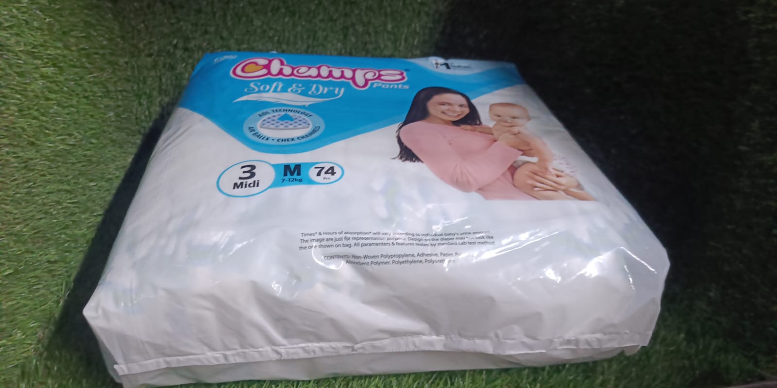 0959 Champs Soft and Dry Baby Diaper Pants 74 Pcs (Medium Size  M74) Eshaan Traders