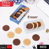 8833 Pack of 6 Erasers Erasers Stationery School Rubber Schools Sketches Office Sign Kid Party Favour Gift Toy Gift Creative Christmas Birthday Gift in Shape Biscuits (6 Pcs Set) Eshaan Traders