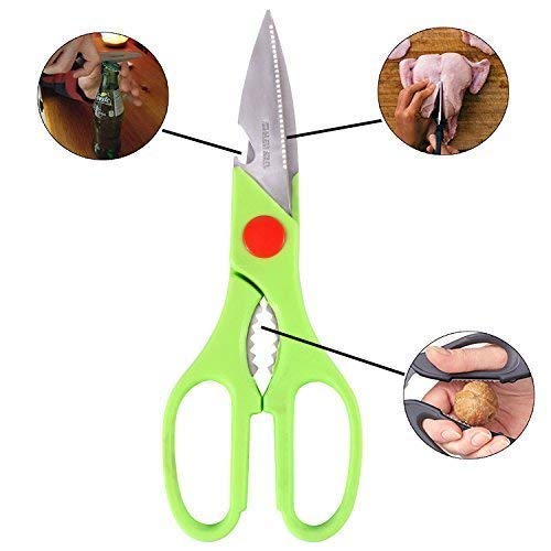 Multi-Function Kitchen Household for Vegetables, Fruit, Cheese & Meat Slices with Bottle Opener Stainless Steel Sea Food Scissor Eshaan Traders