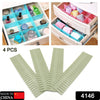 4146 Storage Box Drawer Organizer Drawer Cupboard Divider | Grid Closet Sorting Partition | Plastic Strips Separators box organizer (4 Pc Set ) Eshaan Traders