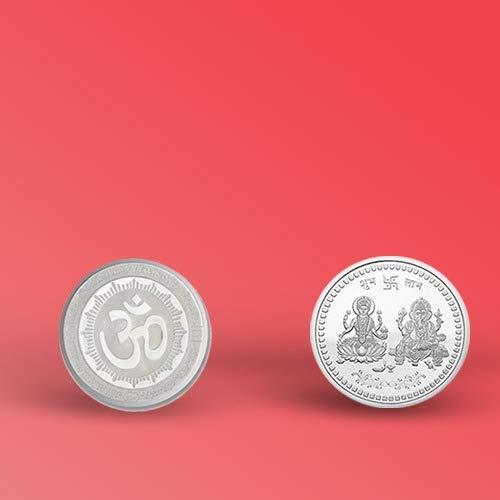 0866 Silver color Coin for Gift & Pooja (Metal is not silver) Eshaan Traders