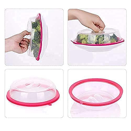 5892 Air-Tight Microwave Oven Dish Cover Microwave Splatter Cover Food Cover Microwave Food Plate Kitchen Plate Dish Lid Dishwasher Safe Eshaan Traders