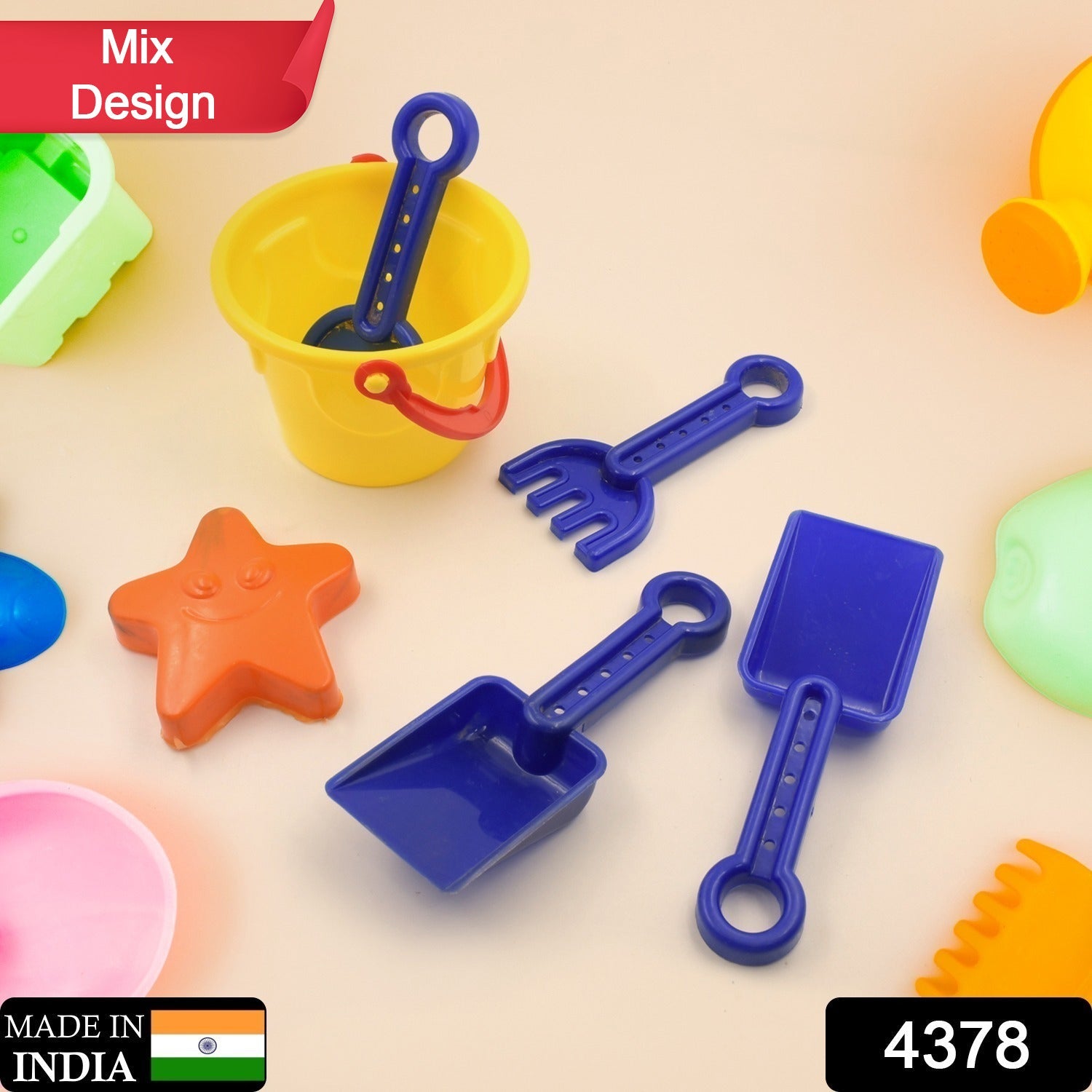 4378 Mix Gardening Beach Toy Set Bucket Sand Modul Shovel Spade Tools Water Can Sand Garden Pretend Role Play Set Children Learn Play Fun Toddler Kids Set Gift for Boys Girls Eshaan Traders