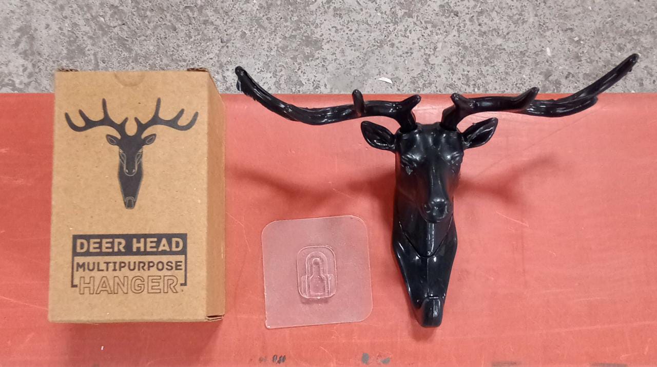 1743 Deer Head Self Adhesive Wall Door Hook Hanger Eshaan Traders