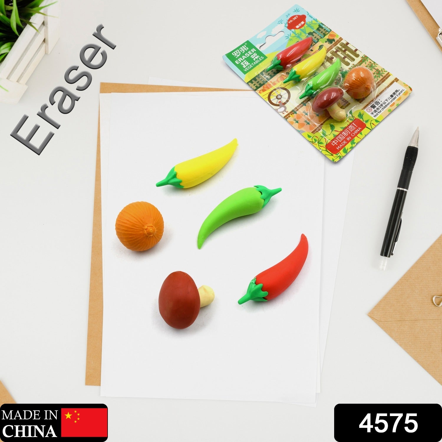 4575 Vegetable Shaped Erasers, Puzzle Erasers, Erasers for Kids, Fun Erasers, Gifts for Kids, Pencil Erasers for Birthday Gifts for Kids (5 Pcs Set) Eshaan Traders