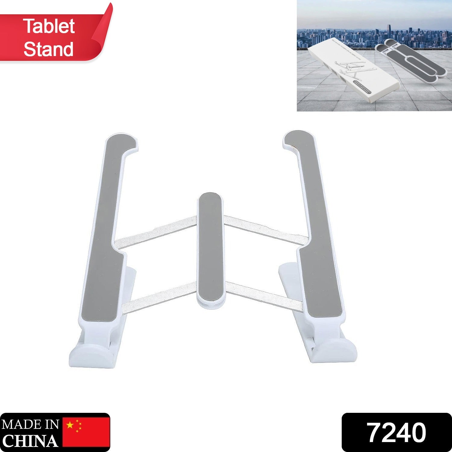 7240 ADJUSTABLE TABLET STAND HOLDER WITH BUILT-IN FOLDABLE LEGS AND HIGH QUALITY FIBRE Eshaan Traders