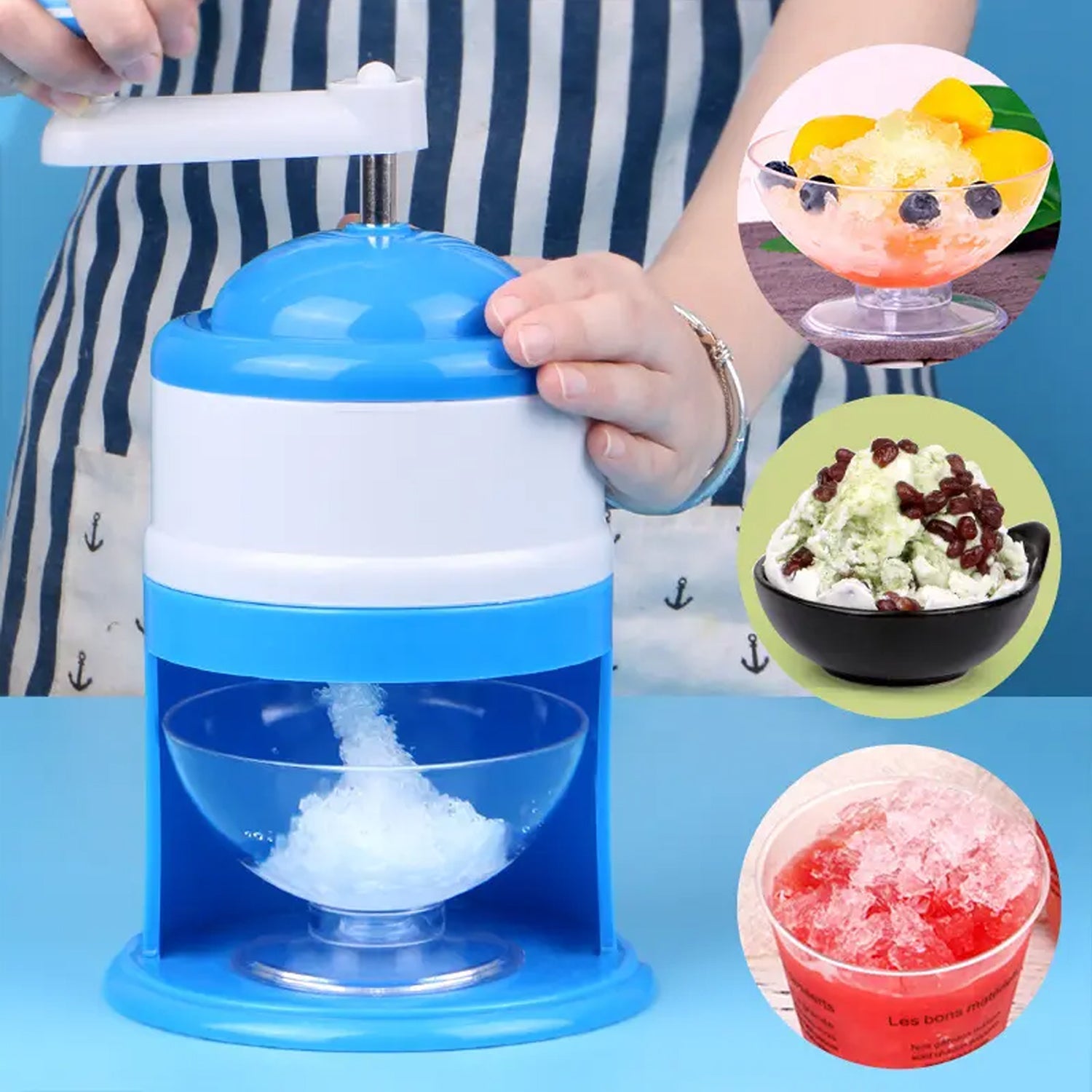 5771 Portable Gola Maker Ice Crusher and Shaved Ice Machine, Hand Shaved Ice Machine Manual Fruit Smoothie Machine Mini Household Ice Shaver Small Ice Crusher Eshaan Traders