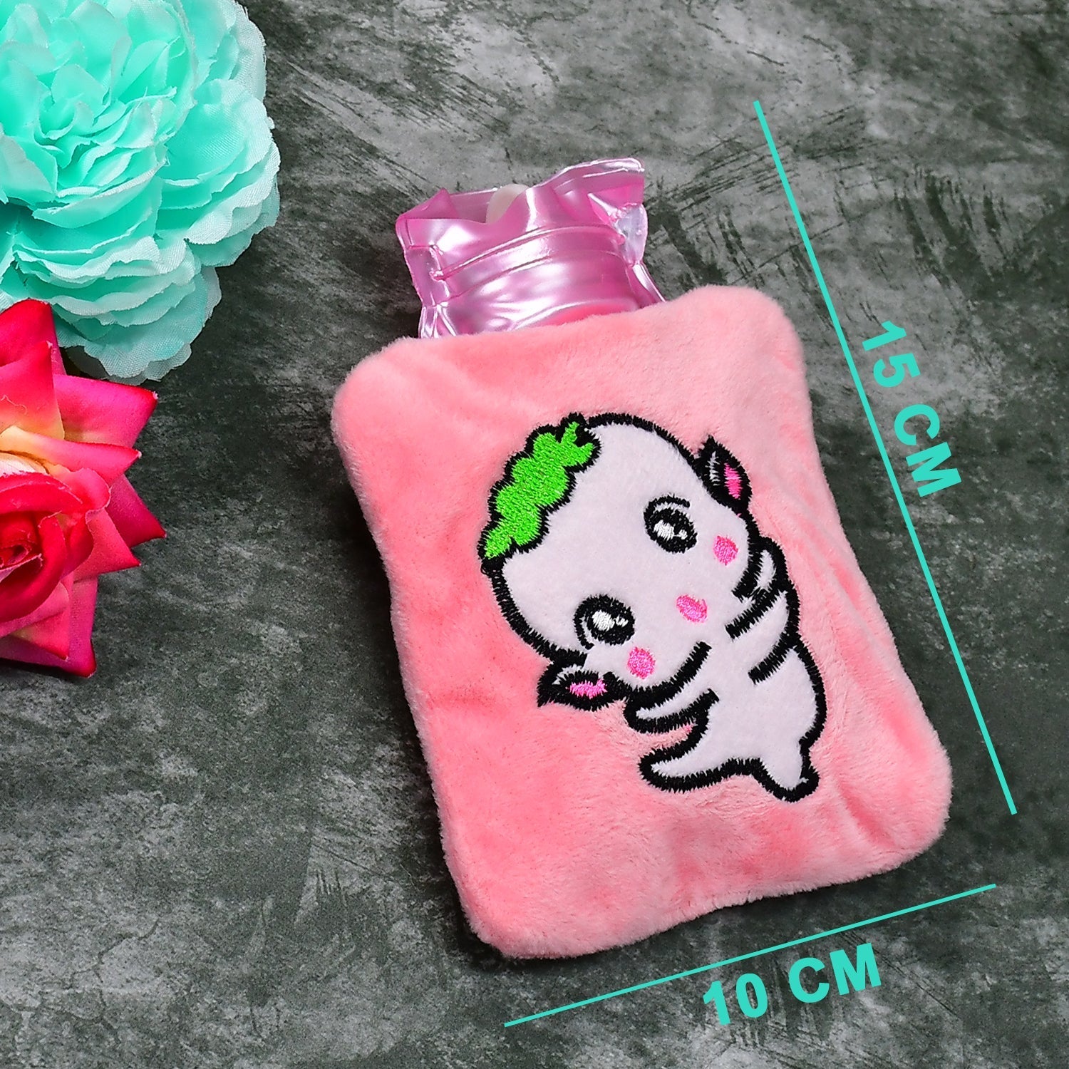 6532 Pink Cartoon small Hot Water Bag with Cover for Pain Relief, Neck, Shoulder Pain and Hand, Feet Warmer, Menstrual Cramps. Eshaan Traders