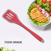 5389 Silicone Turner Spatula/Slotted Spatula, High Heat Resistant , Hygienic One Piece Design, Non Stick Rubber Kitchen Utensil for Fish, Eggs, Pancakes, (RED) DeoDap