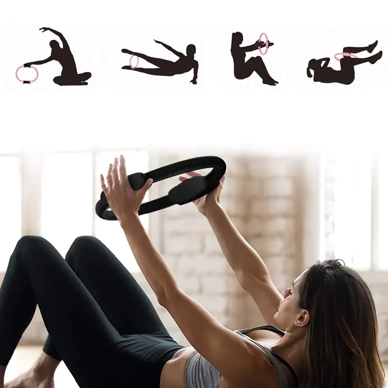 6714  Fitness Ring Workout Yoga Ring Circle Pilates for Woman Fitness Circle Thigh Exercise Pilates Circle Ring Fitness Equipment for Home Eshaan Traders