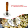 064 Stainless Steel Potato Masher, Pav Bhaji Masher with wooden handle DeoDap