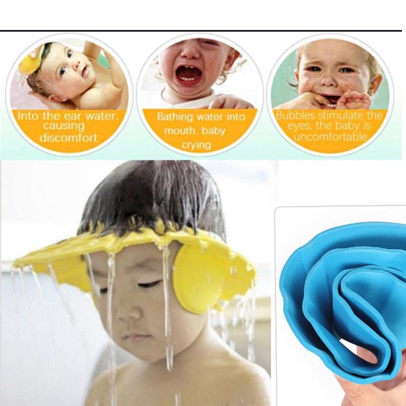 0378 Adjustable Safe Soft Baby Shower cap Eshaan Traders