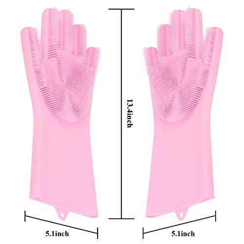 0714 Reusable Silicone Cleaning Brush Scrubber Gloves (Multicolor) Eshaan Traders