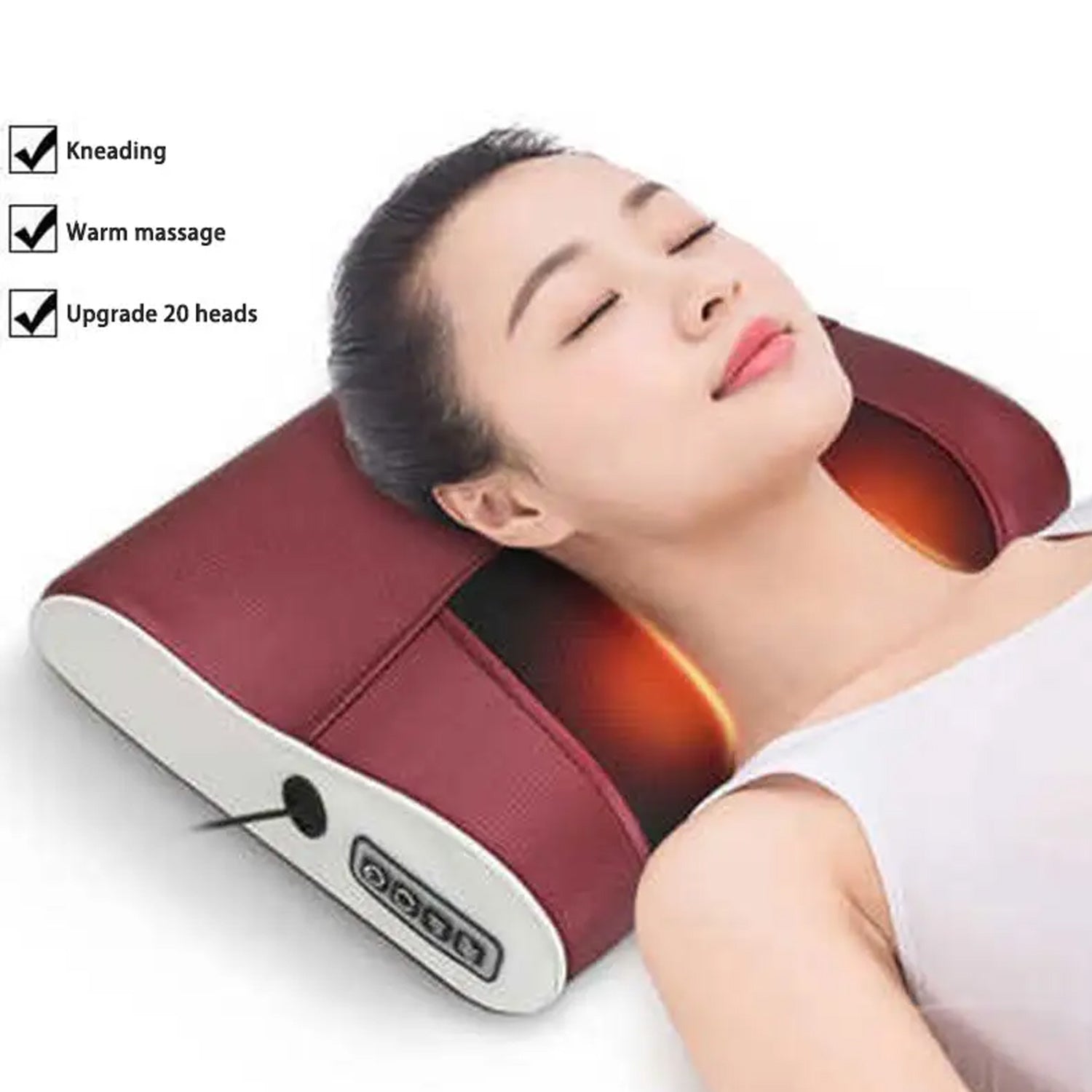 6876 Electric Neck Waist Back Massager Neck Massager Multipurpose Neck Massage Pillow Deep Tissue Massage Nodes Electric Pillow with Heat for Shoulders Calf Legs Feet Hands Eshaan Traders