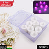 6632B Pink Flameless LED Tealights, Smokeless Plastic Decorative Candles - Led Tea Light Candle For Home Decoration (Pack Of 8pc) ( Diya , Divo , Diva , Deepak , Jyoti) Eshaan Traders