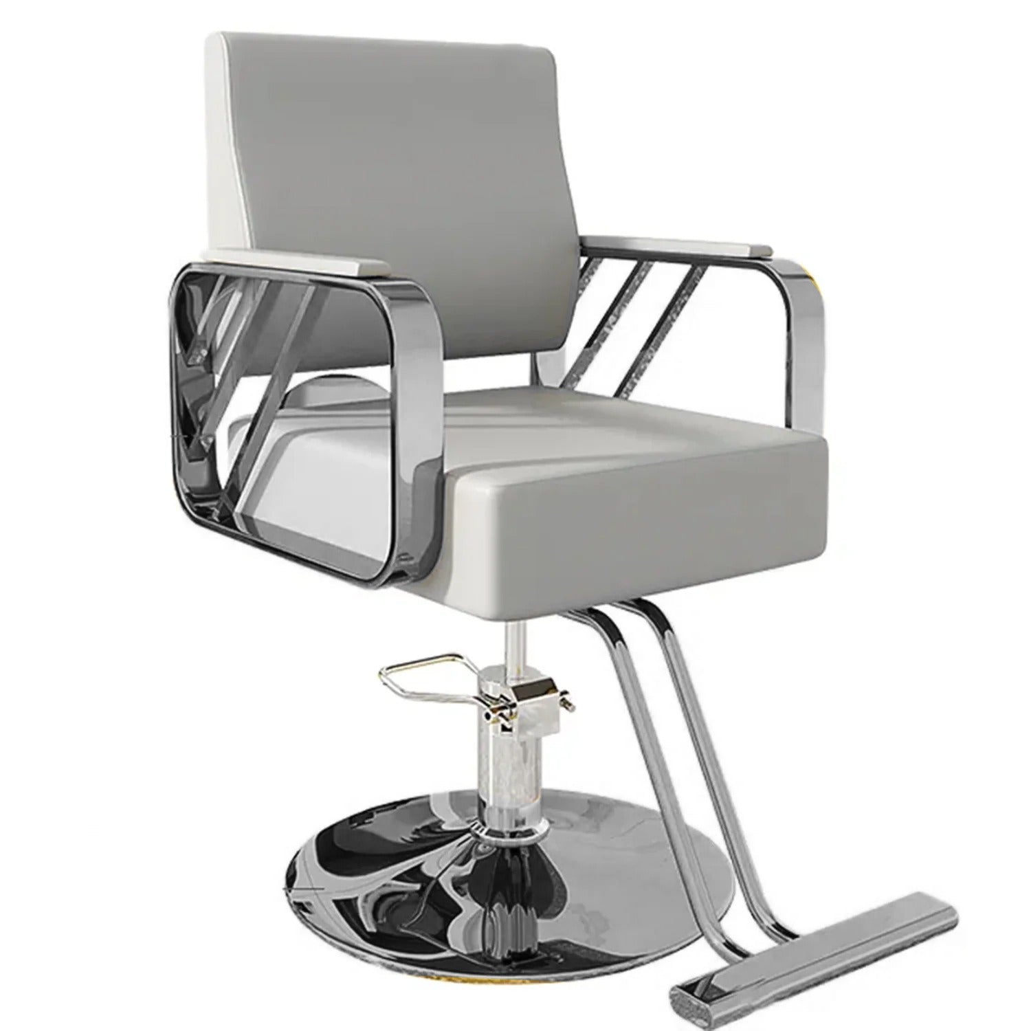 9362 SALON CHAIR HYDRAULIC CHAIR FOR BUSINESS OR HOME, SIMPLICITY BARBER CHAIR SALON BEAUTY SPA SHAMPOO HAIR PROFESSIONAL HYDRAULIC STYLING CHAIR (SILVER 1 UNIT ) Eshaan Traders