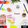 Stationary Kit Fancy & Stylish Colorful Erasers, Mini Eraser Creative Cute Novelty Eraser for Children Different Designs Eraser Set for Return Gift, Birthday Party, School Prize, Football & Icecream Set Eraser (9 pc & 5 Pc Set) Eshaan Traders