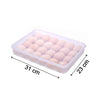 2645 24 Grids Plastic Egg Box Container Holder Tray for Fridge with Lid for 2 Dozen Egg Tray DeoDap