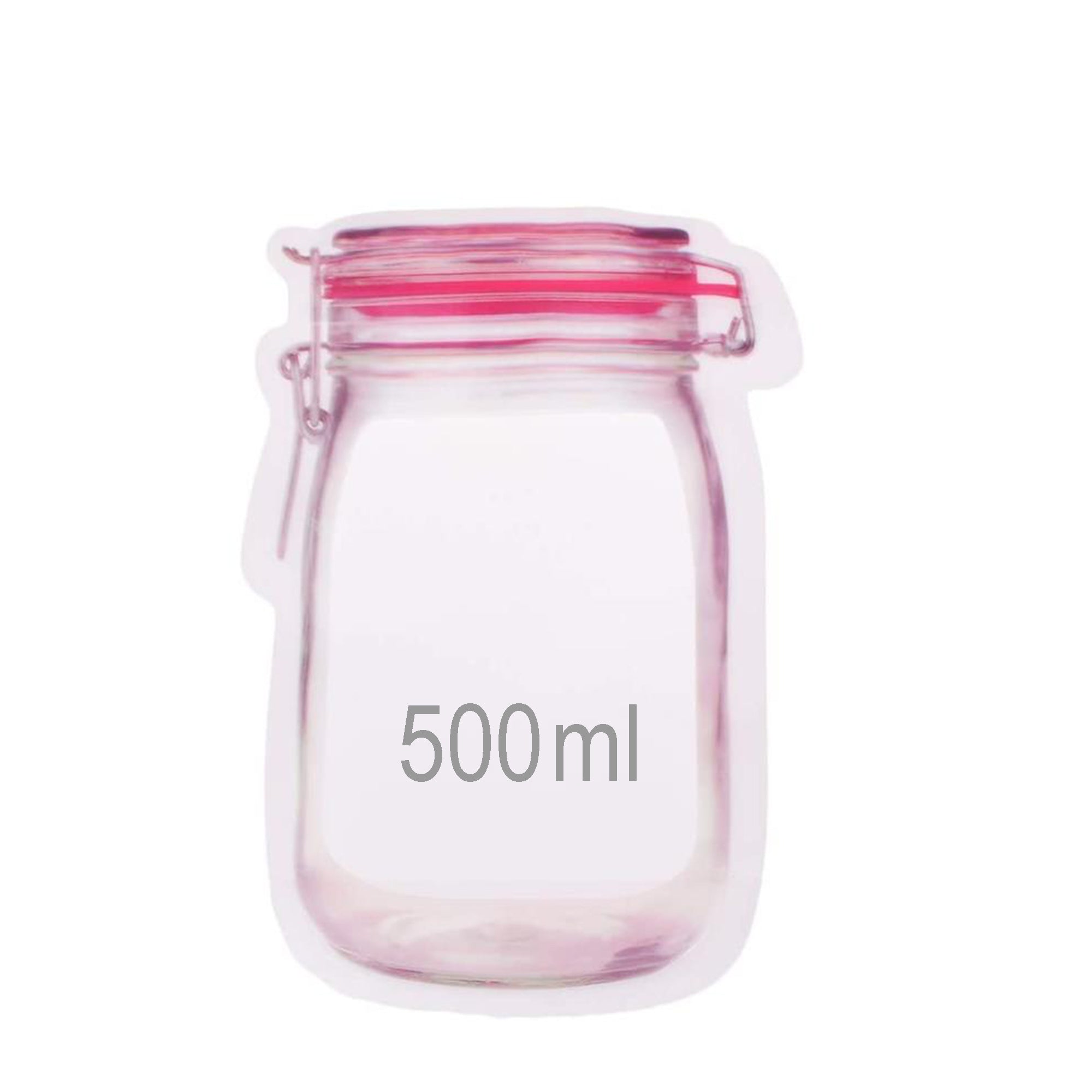 1074 Reusable Airtight Seal Plastic Food Storage Mason Jar Zipper (500ml) Eshaan Traders