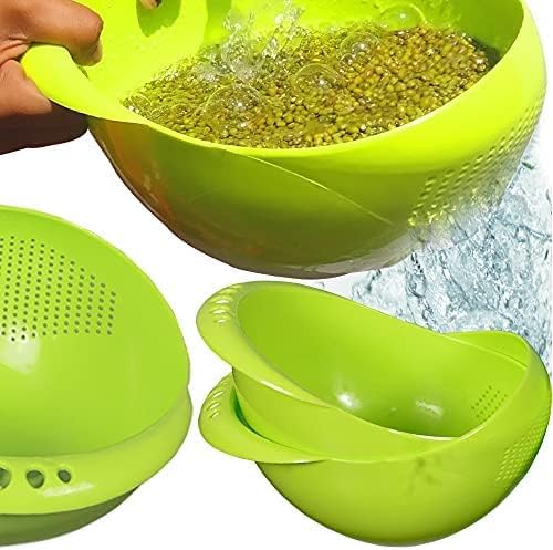 0081 Virgin Rice Bowl Durable Plastic Strainer ,Water Strainer | Vegetable & Fruits Washing Bowl Eshaan Traders