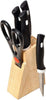 102 Kitchen Knife Set with Wooden Block and Scissors (5 pcs, Black) Eshaan Traders