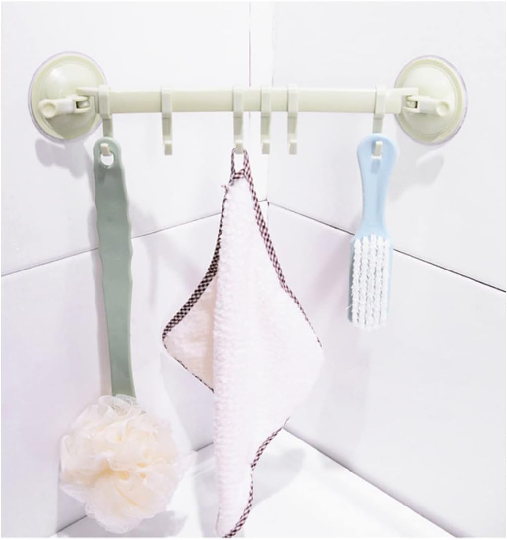 1655 Towel Bar, Towel Holder with Moveable Hooks, Utensil Hanger in Kitchen I Bathroom, No Drill Easy to Install Hanging Rack Eshaan Traders