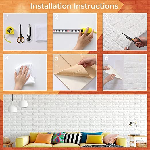 9299 Design Wallpaper 3D Foam Wallpaper Sticker Panels I Ceiling Wallpaper For Living Room Bedroom I Furniture, Door I Foam Tiles (Size - 73x70 cm) Eshaan Traders