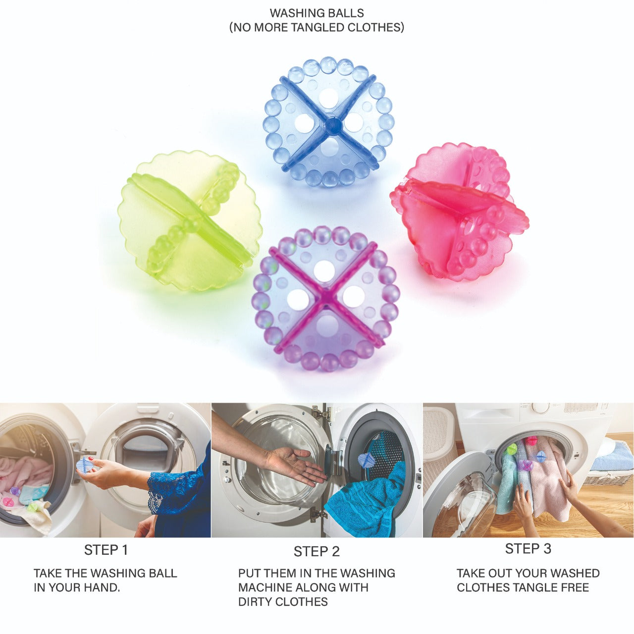 0205 Laundry Washing Ball, Wash Without Detergent (4pcs) Eshaan Traders