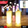 8437 White LED Flameless Candles Battery Operated Pillar Candles Flickering Realistic Decorative Lamp Votive Transparent Flameless Ornament Tea Party Decorations for Hotel, Scene,Home Decor, Restaurant, Diwali Decoration Candle Crystal Lamp (1 Pc) Eshaan Traders