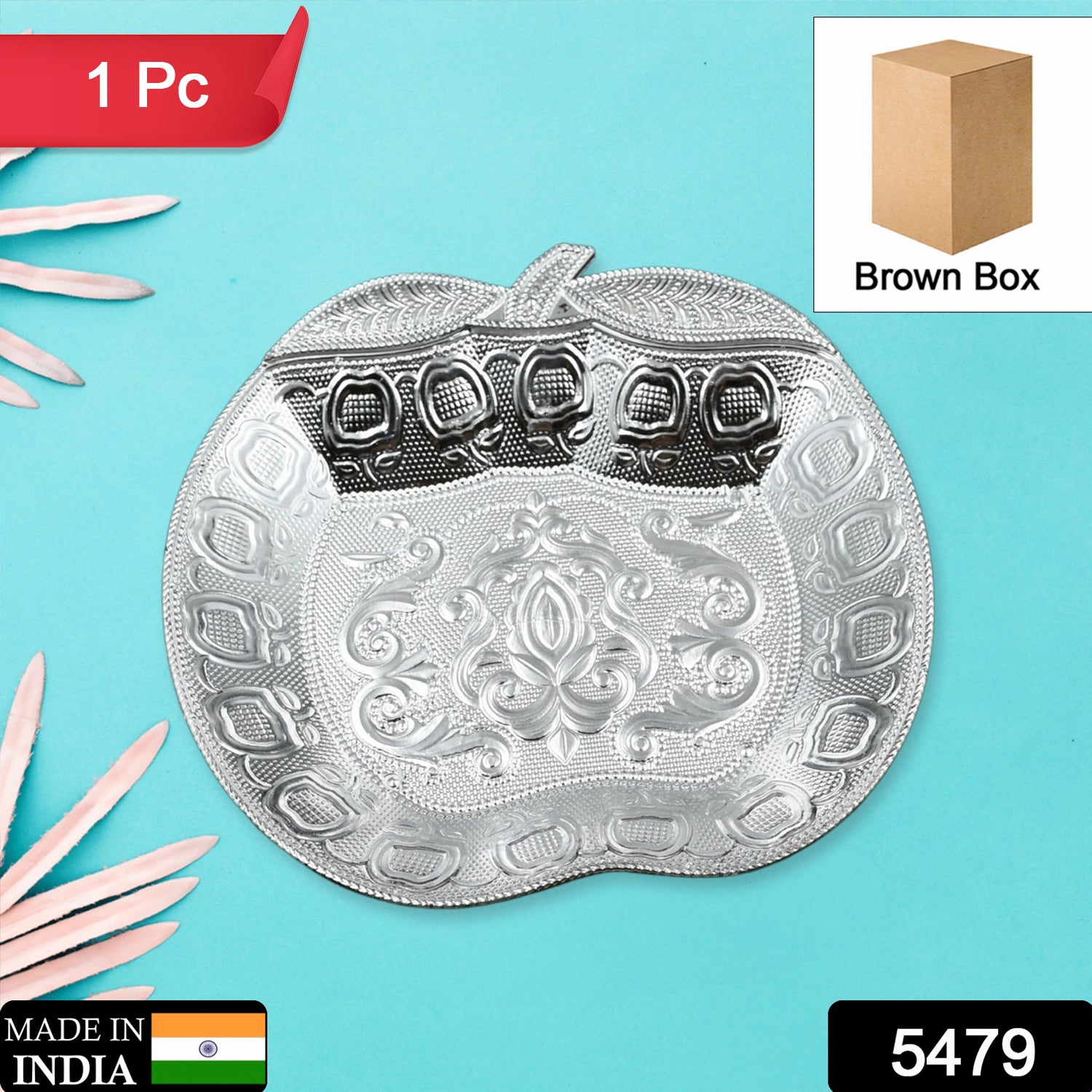 5479  DECORATIVE MUKHWAS SERVING TRAY SERVING MUKHWAS PLATE FANCY CANDY TRAY DRY FRUIT SERVING TRAY (1 Pc Set) Eshaan Traders