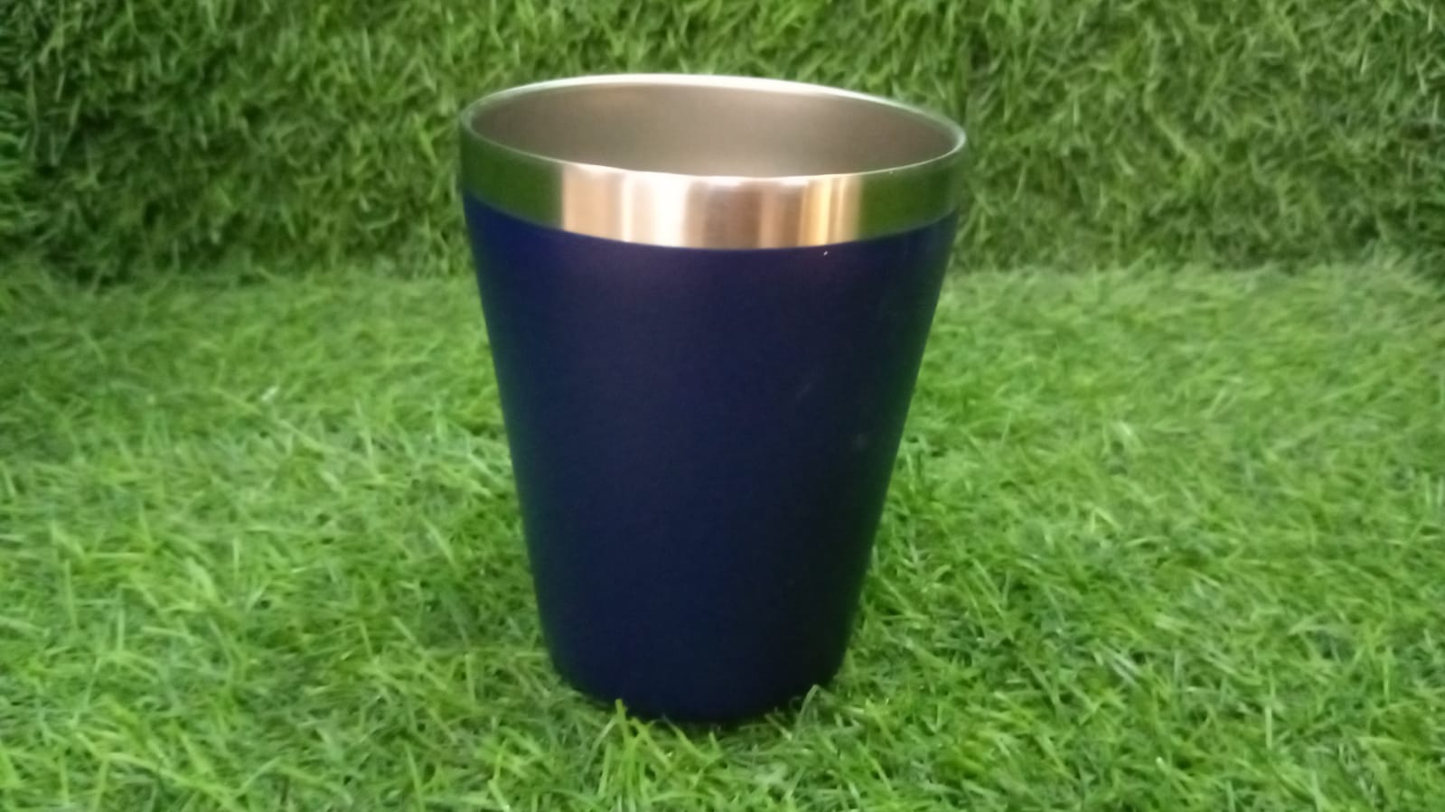 7184 Stainless Steel Drinking Glass for Water, Milk Tea Coffee Lassi Glass Tumbler  Premium Blue Glass Eshaan Traders