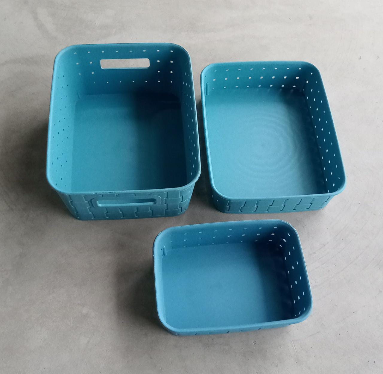 062 Smart Baskets for Storage(Set of 3) Sky Blue Eshaan Traders