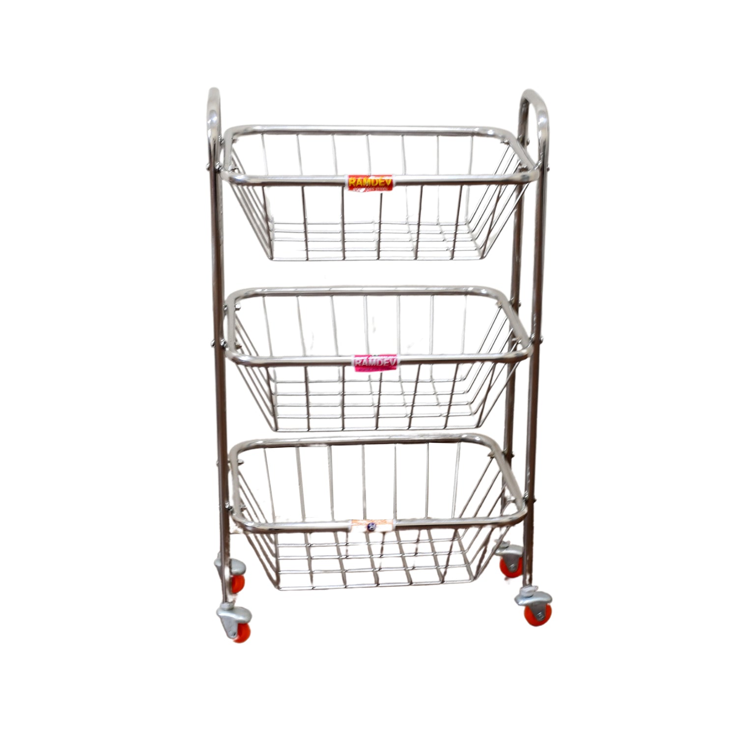 5981 Multipurpose 3 Layer Stainless Steel Fruit & Vegetable 4 Stand Kitchen Trolley |Fruit Basket |Vegetable Basket |Onion Potato Rack For Kitchen |Vegetable Stand For Kitchen Eshaan Traders