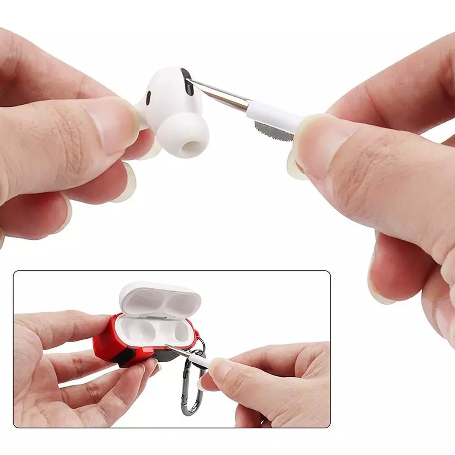 6188 3 In 1 Earbuds Cleaning Pen For Cleaning Of Ear Buds And Ear Phones Easily Without Having Any Damage. Eshaan Traders