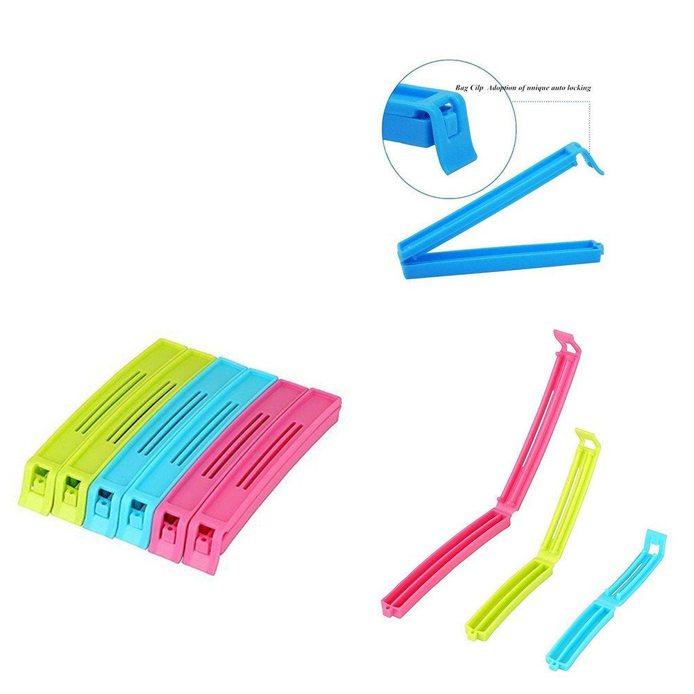 0105 Plastic Snack Bag Clip Sealer Set (18 Pcs, Multicolour) Eshaan Traders