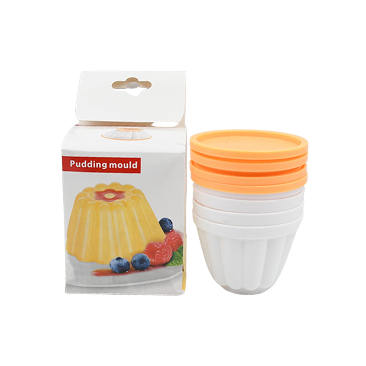 5971 Pudding Molds, Custard Mould, Mould for Jelly Ice creams, Set of 4 Cups with Lid Eshaan Traders