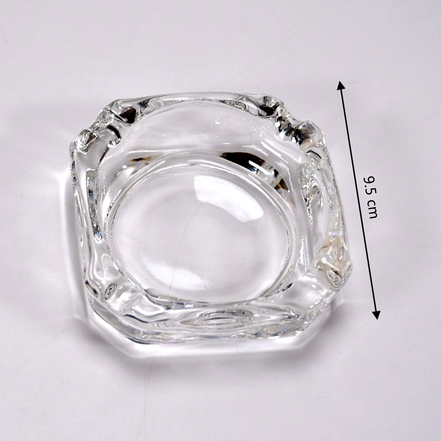 4064 Glass Brunswick Crystal Quality Cigar Cigarette Ashtray Round Tabletop for Home Office Indoor Outdoor Home Decor Eshaan Traders