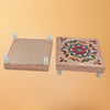 Handicraft Meenakari Wooden Chowki Puja Bajot For Home & Office Decor for Puja Multicolour (2 Pc Set) Eshaan Traders