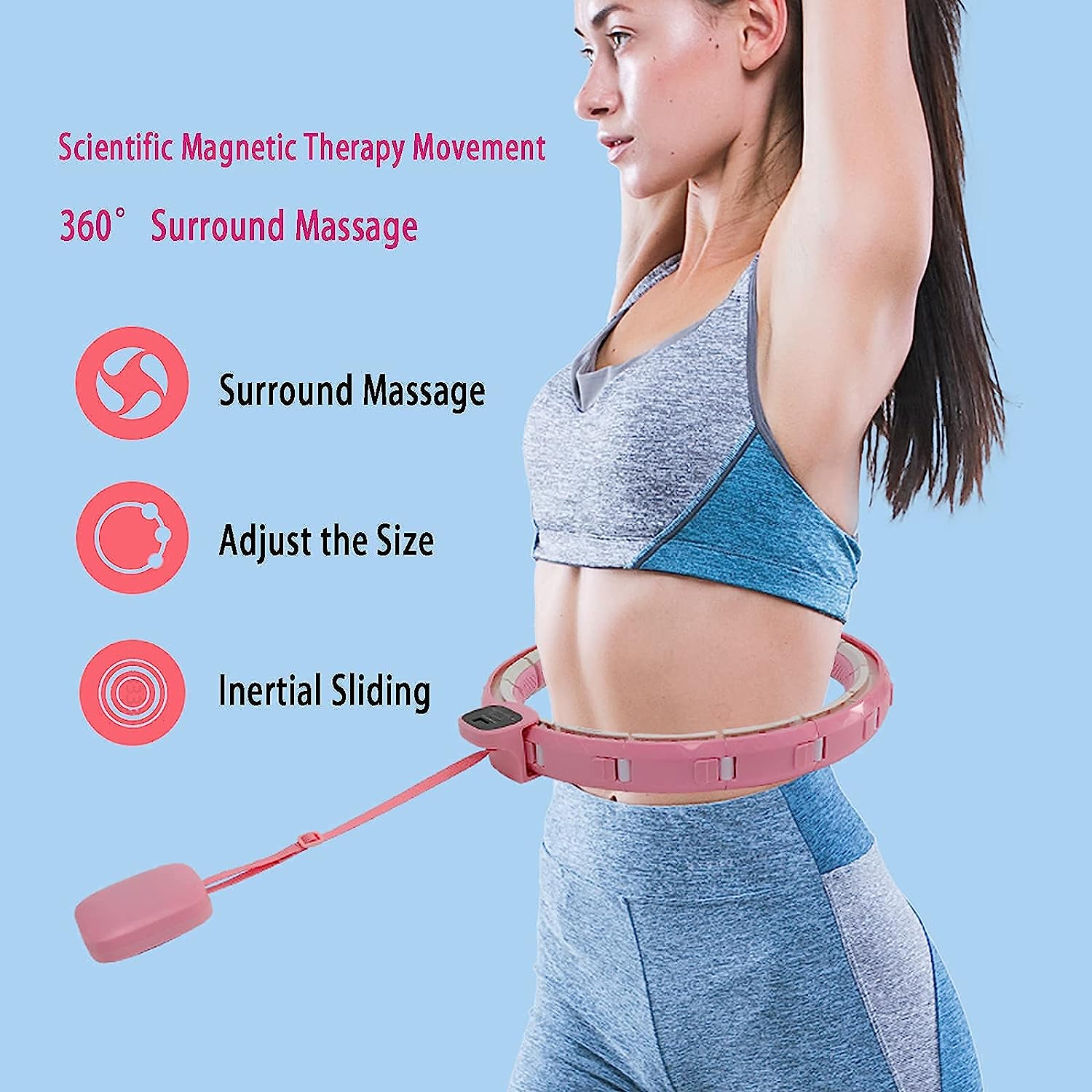 Fitness Adjustable Detachable Fitness Hula Hoop Ring Smart Round Count & Weight Loss Gym Equipment Exercise Smart Hula Hoops Eshaan Traders