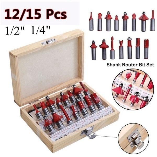 0406 -12 / 15pcs Milling Cutter Router Bit Set Eshaan Traders