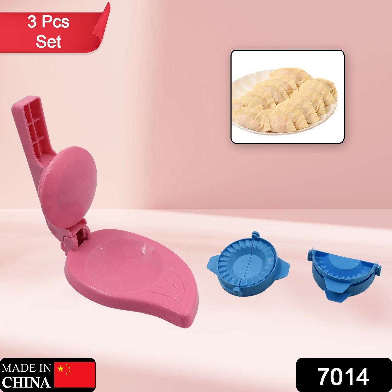 7014 Puri Press & Dough Press Set Dumpling Dough Press Pastry Maker Mould Mold & Puri Press Maker High Quality Kitchen Product Use For Gujiya Making     ( 3 Pcs Set ) Eshaan Traders