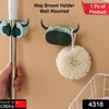 4318 Multifunctional Cartoon Sticky Punch Free Mop Holder Wall Mounted Broom Organizer Cleaning Tools Holder Hanger, Self Adhesive Cute Cow Head Suction Cup Hanging Hook for Bathroom Kitchen (1 Pc) Eshaan Traders