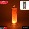 8438 Red LED Flameless Candles Battery Operated Pillar Candles Flickering Realistic Decorative Lamp Votive Transparent Flameless Ornament Tea Party Decorations for Hotel, Scene,Home Decor, Restaurant, Diwali Decoration Candle Crystal Lamp (1 Pc) Eshaan Traders