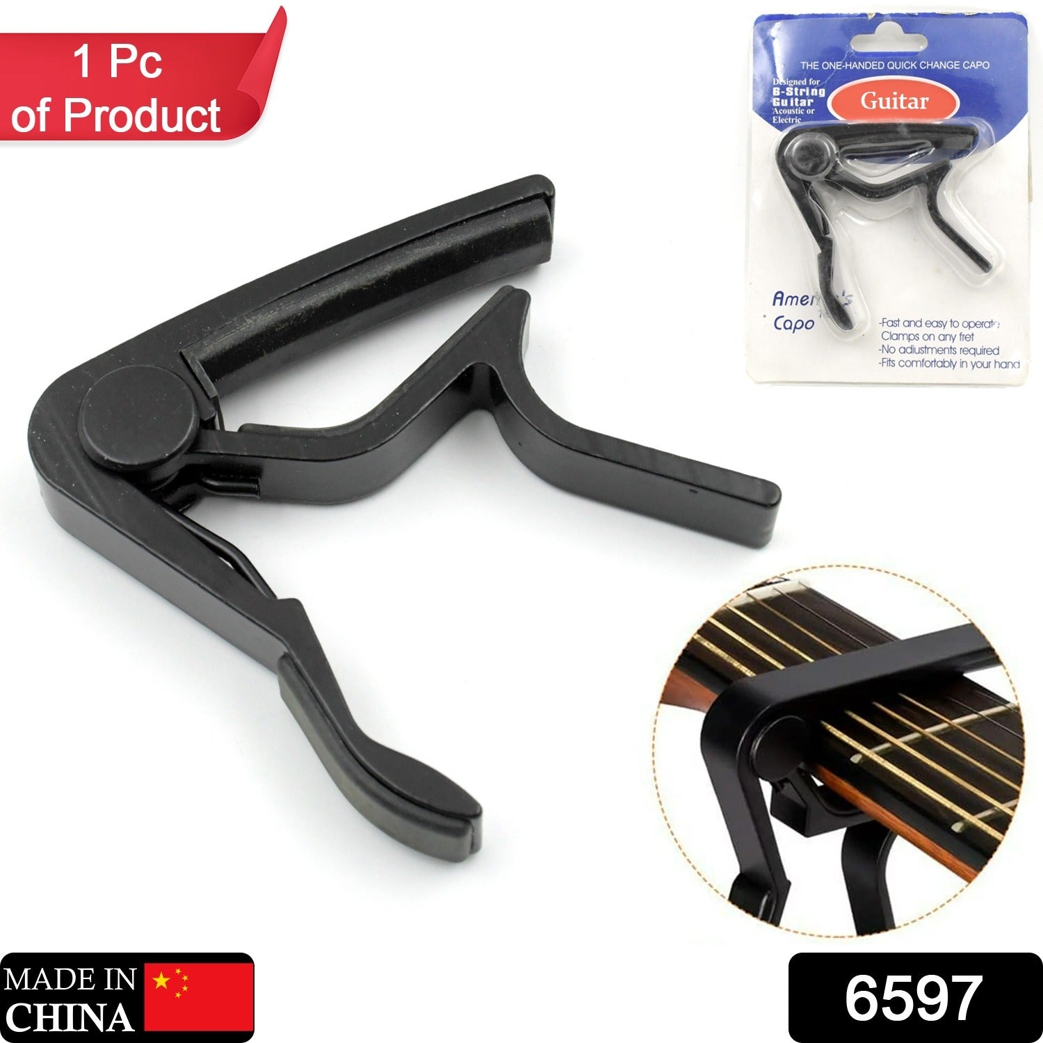 Guitar Capo with Pickup Stand, Soft Pad for Acoustic and Electric Guitar Ukulele Mandolin Banjo Guitar Accessories Eshaan Traders