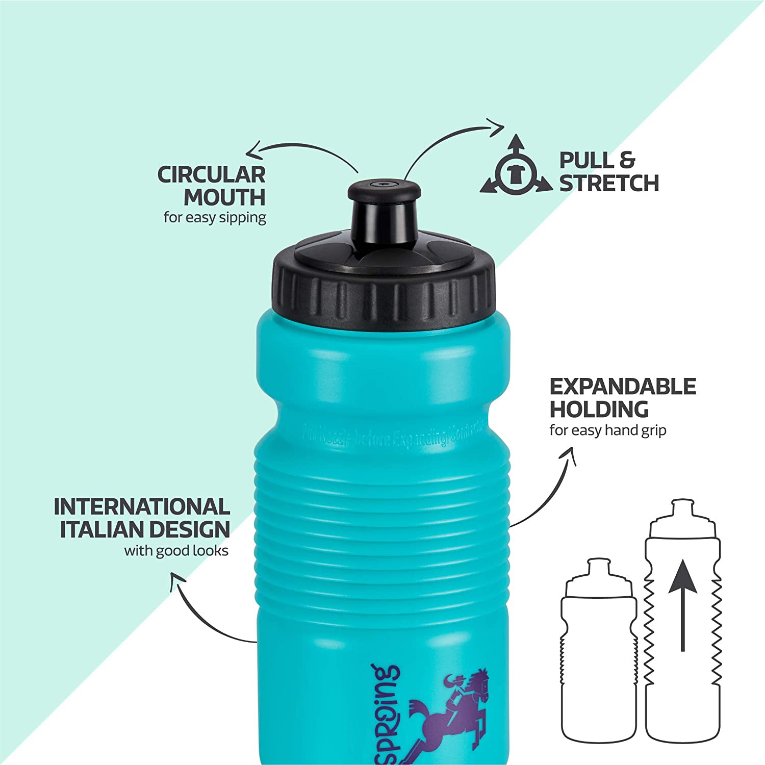 6126 Pull N Stretch Water Bottle for storing drinking water used in many places like school, colleges etc. DeoDap