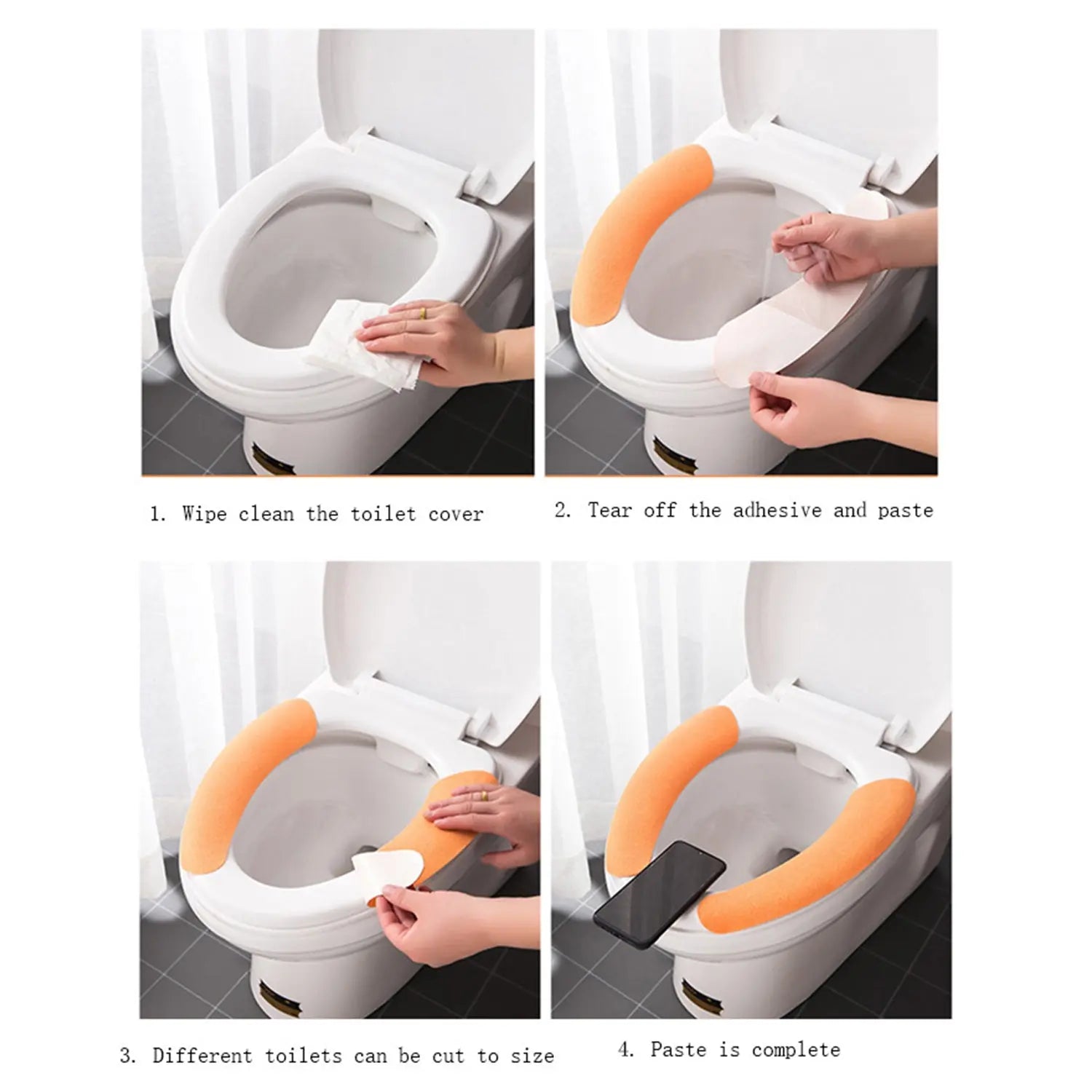 4872 Toilet Seat Cover, Toilet Seat Cushion Soft and Warm Washable Toilet seat Cover Pads Comfortable Eshaan Traders