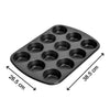 7051 Nonstick Aluminium Muffin Tray Cupcake Pan Tray (12 Cup Cavities) DeoDap